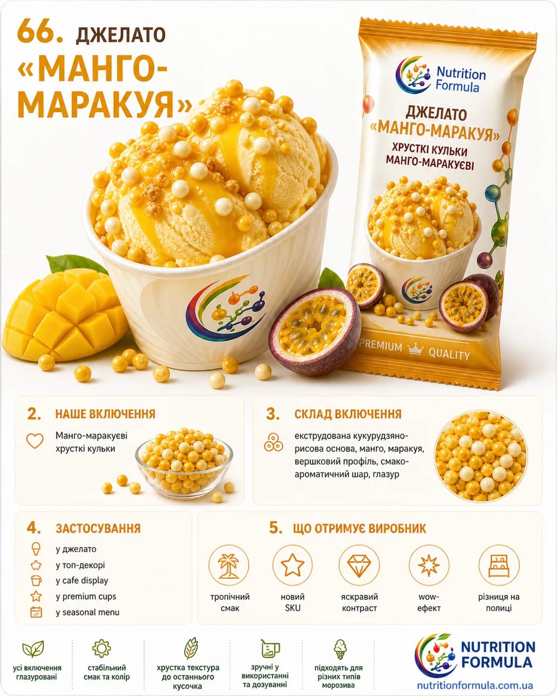 Джелато манго маракуя
