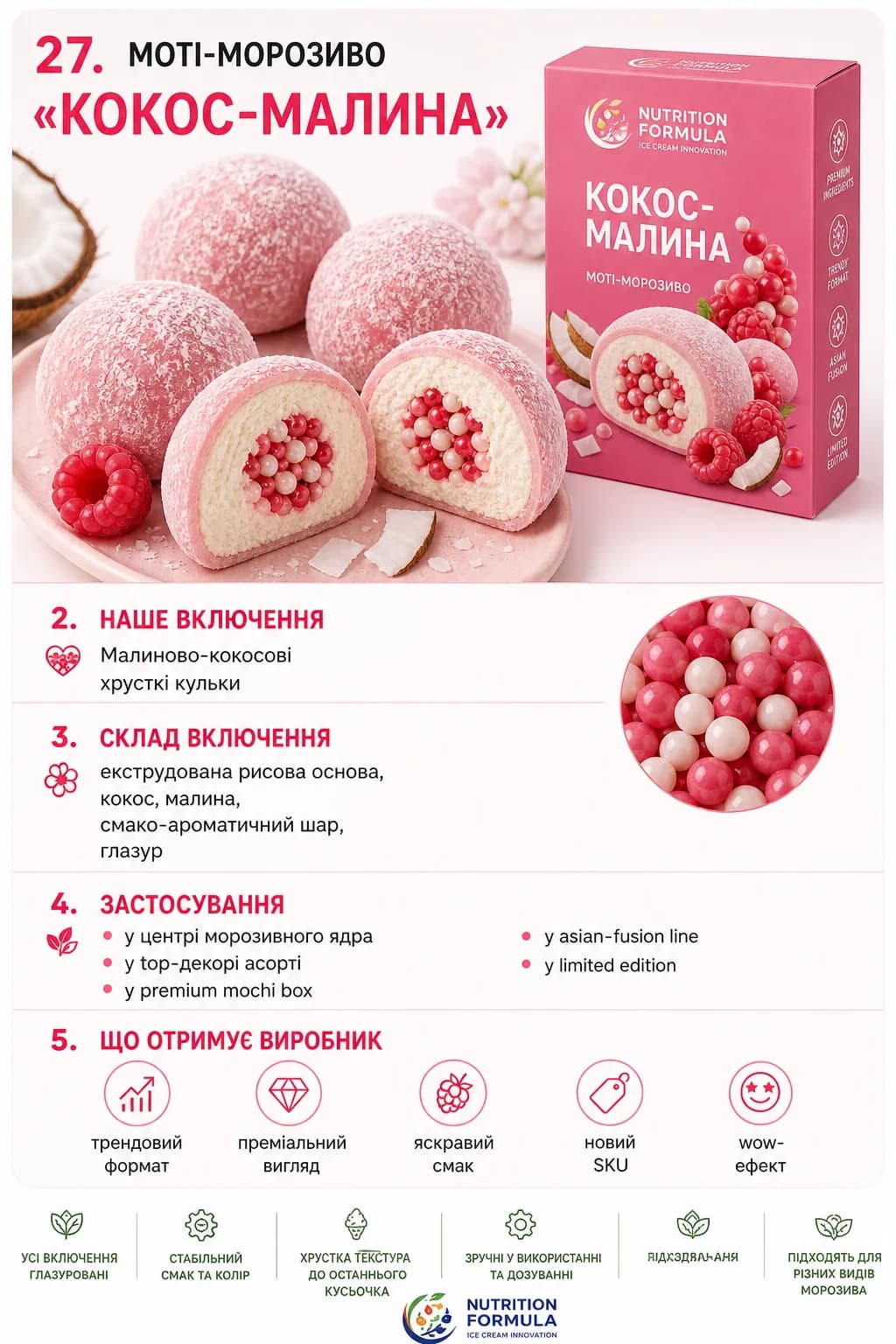 Кокос малина мочі