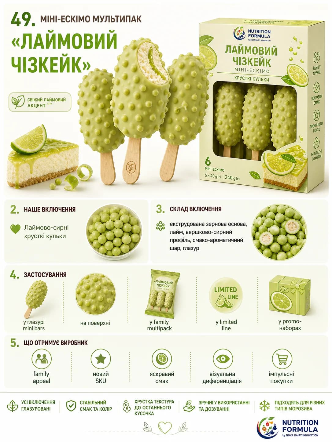 Лайм чизкейк міні ескімо мультипак
