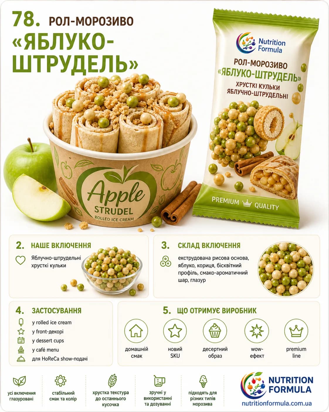 Морозиво яблуко штрудель