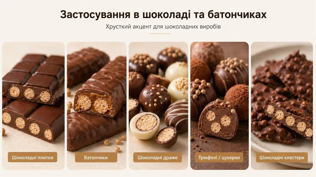 Печиво, цукерки та батончики
