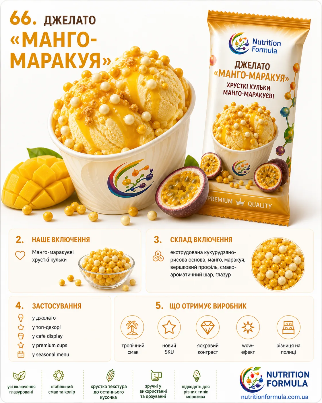 Джелато манго маракуя