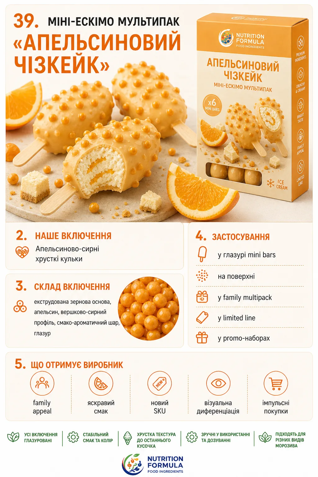 Апельсин чизкейк міні ескімо мультипак