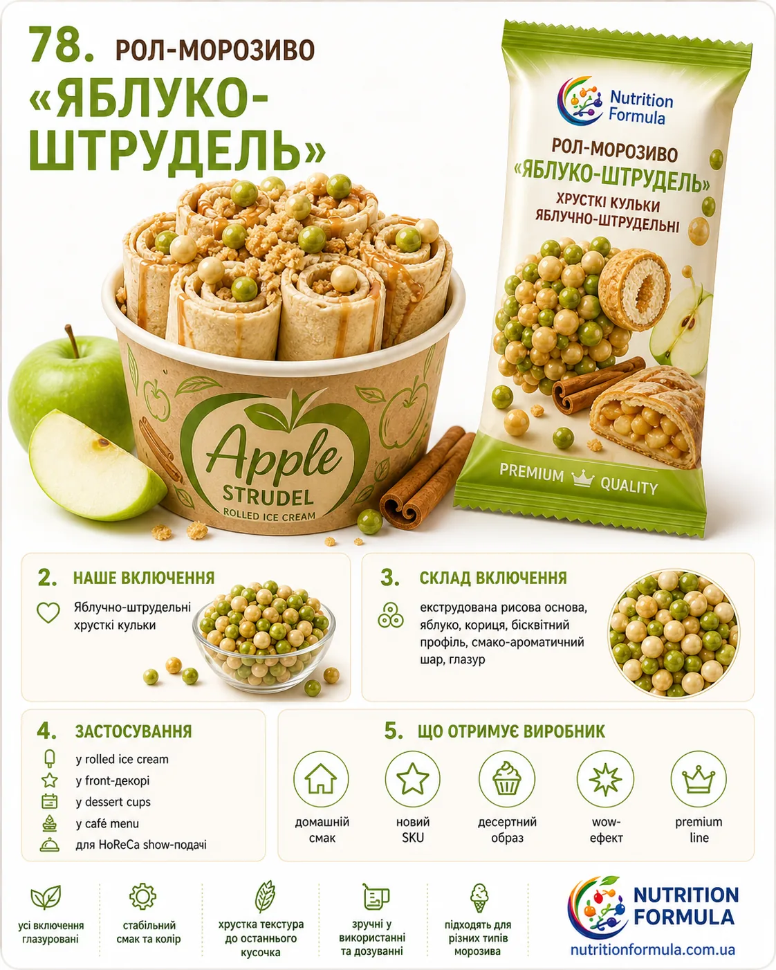 Морозиво яблуко штрудель